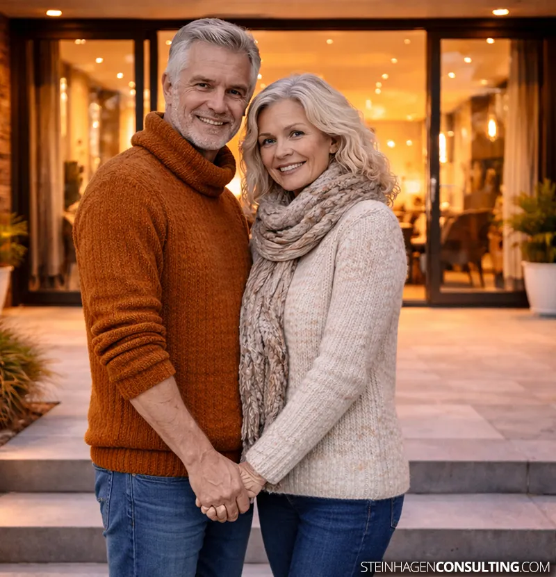 Wohneigentum und die Artikel 15 GG , 14 GG und 106 GG | SGB XIV Zwei zufriedene Bürger mit Wohneigentum. Der Rüver-Stresstest deckt Risiken durch Artikel 15 GG , 14 GG und 106 GG auf. Sie kennen die Fakten zum SGB XIV