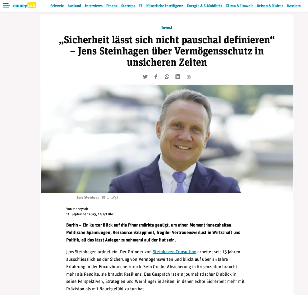 Interview in Finanzwelt.de - Jens Steinhagen