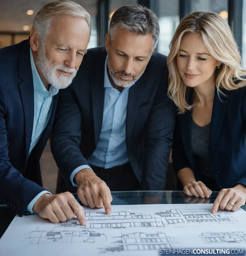 Eine Familie mit Wohneigentum denkt über das Lastenausgleichsgesetz (LAG) nach. Soll das Wohneigentum weiter ausgebaut werden?